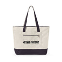 Canvas Zipper Tote Bag — 'Olive Oil Flights' Design, Durable Market & Travel Tote