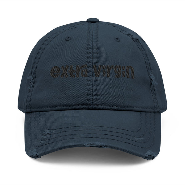 Distressed Hat (Embroidery - Black)